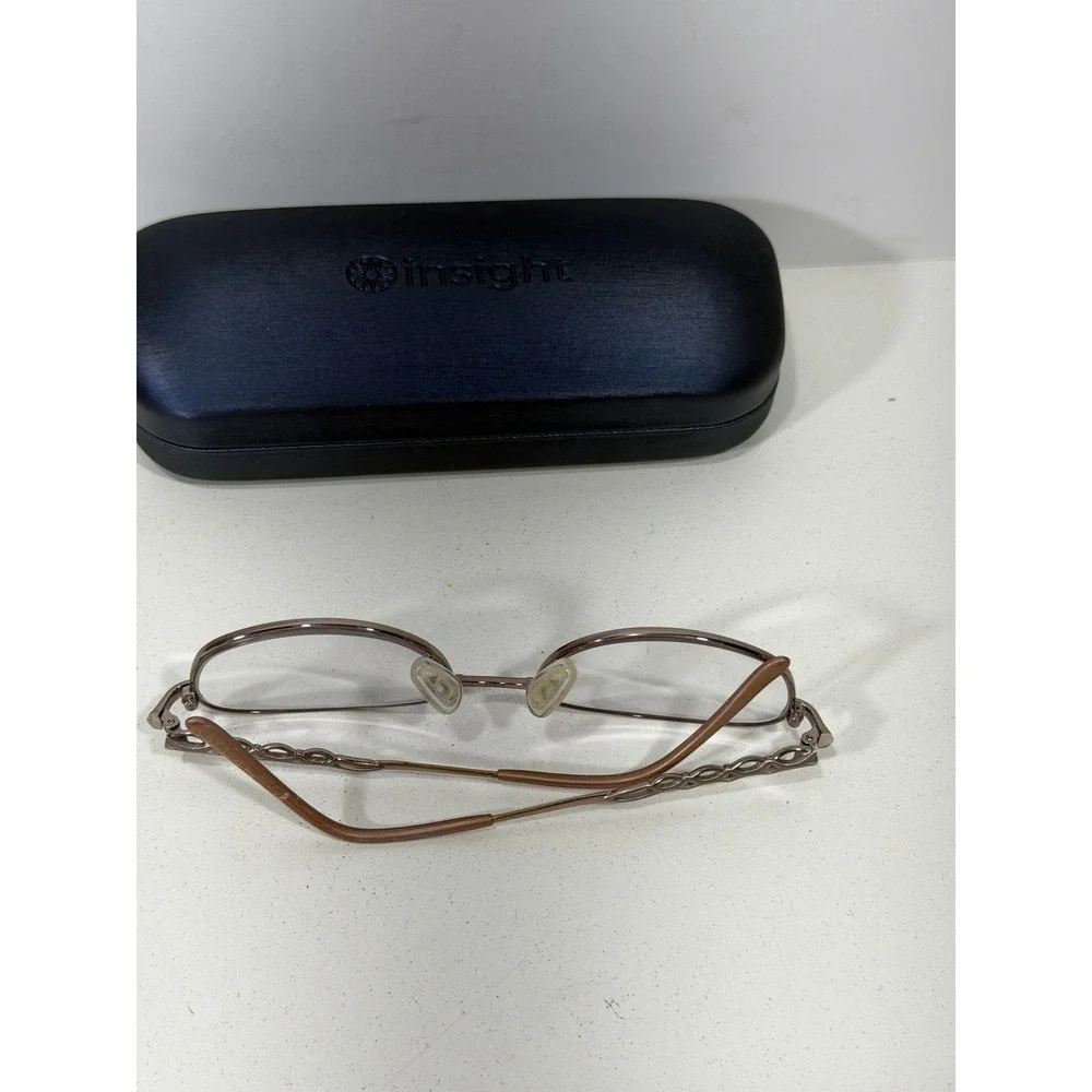 Tura Mod 939 VIO‎ Oval Eyeglasses frames Violet Metal Chain Link 51-17-135 Case